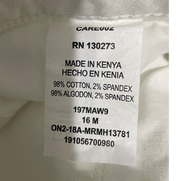 Riders by Lee Bermuda Shorts Womens 16M White Excellent Midrise Stretch Cotton - Picture 9 of 9